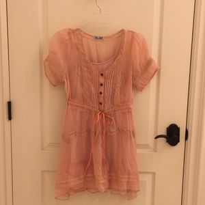 Coral pink babydoll dress